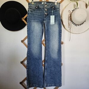 Revice Blue Flare Wide Leg Jeans